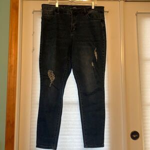 Zoe + Phoebe Distressed Skinny High Rise Jeans 16‎